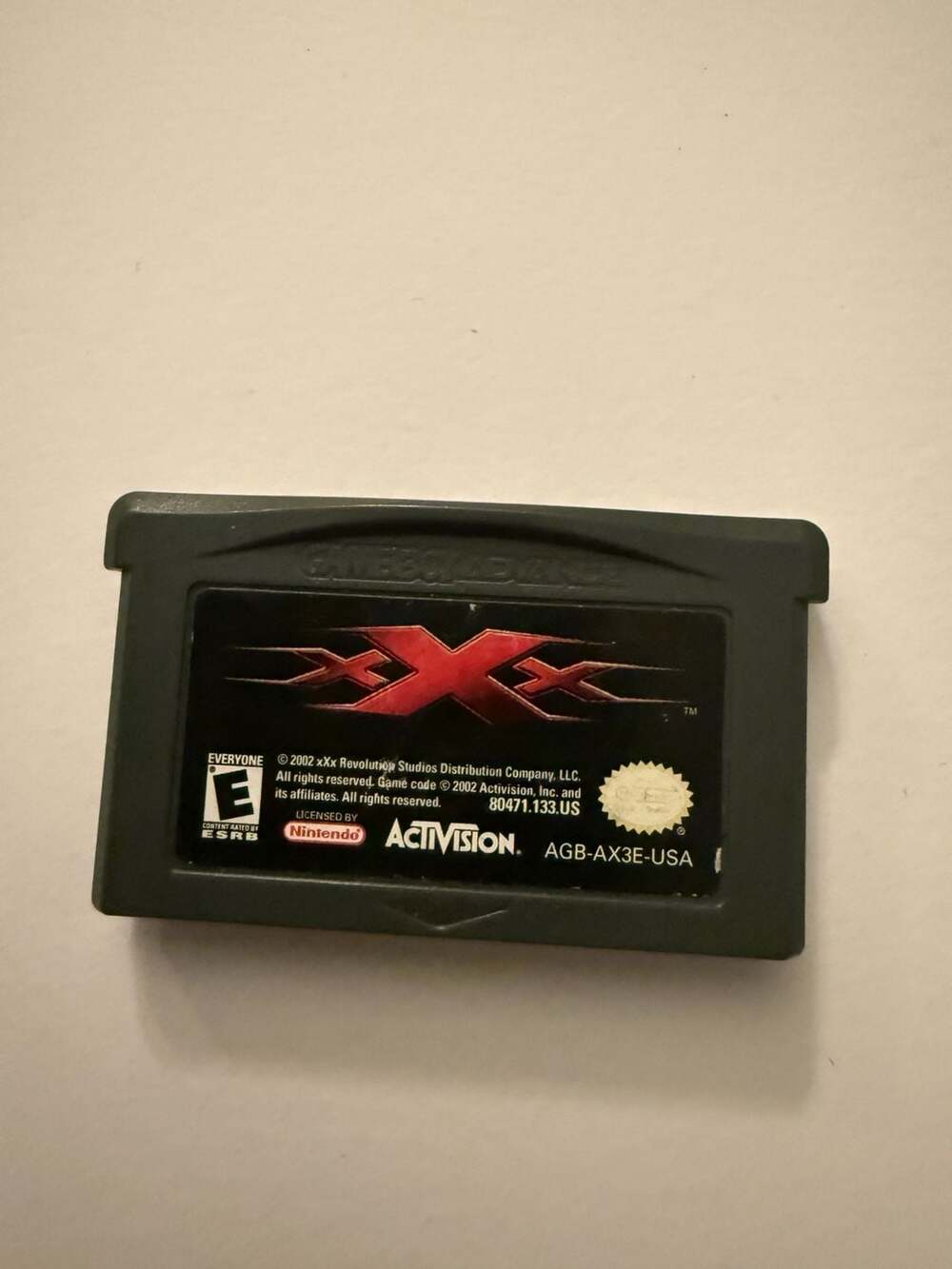 Activision xXx Game Boy Advance Video Game Cartridge